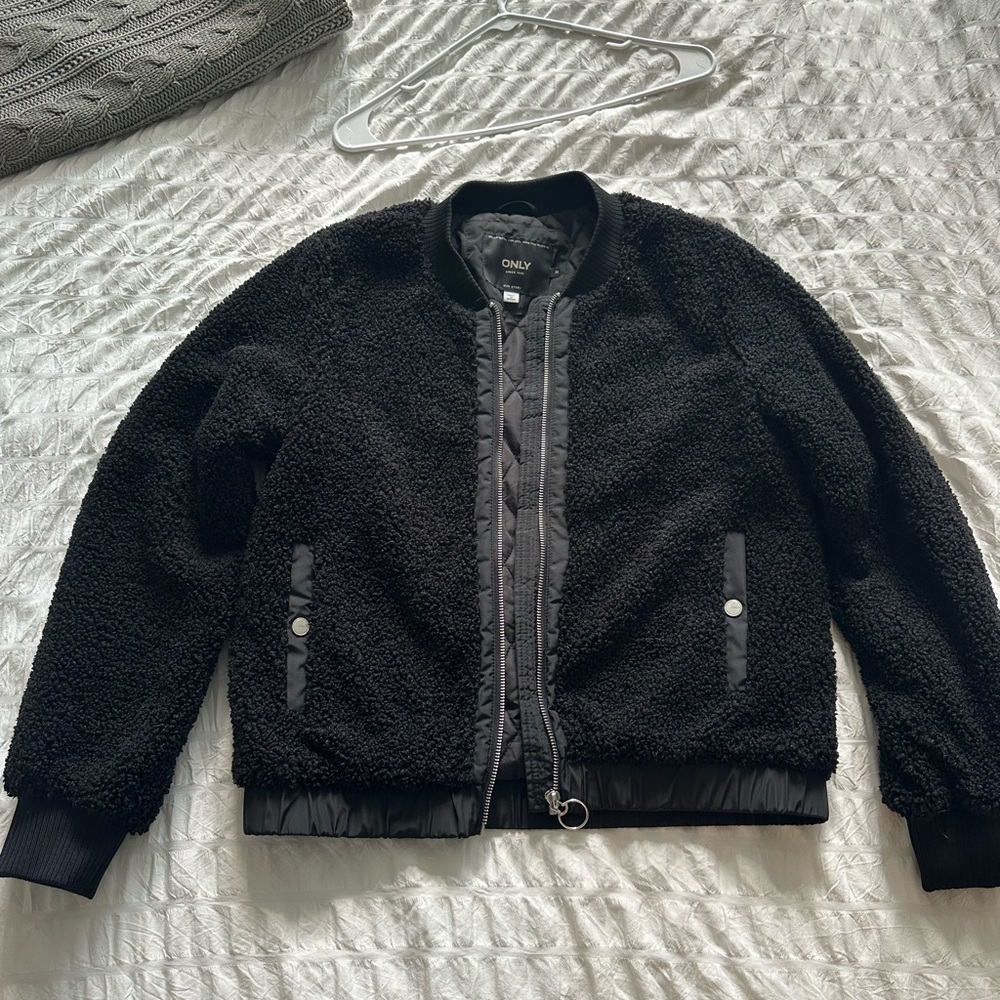 Black Sherpa bomber jacket